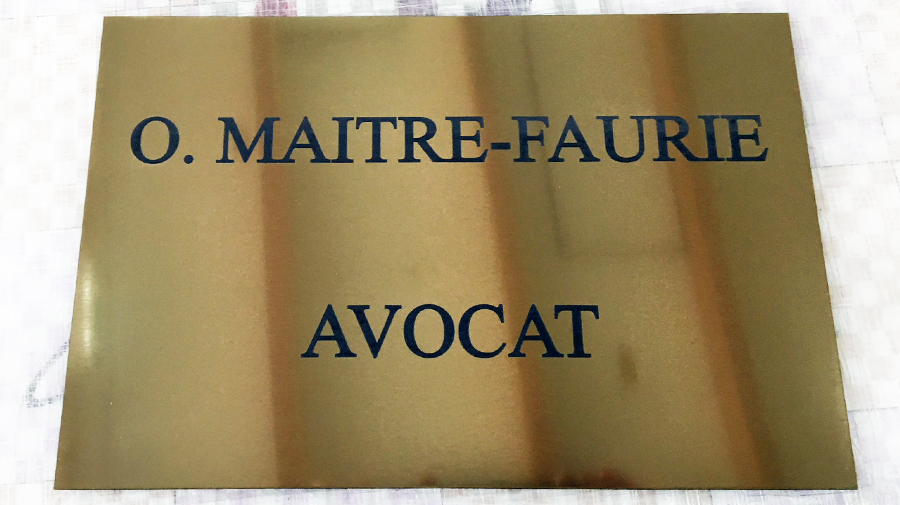 plaque professionnelle avocat